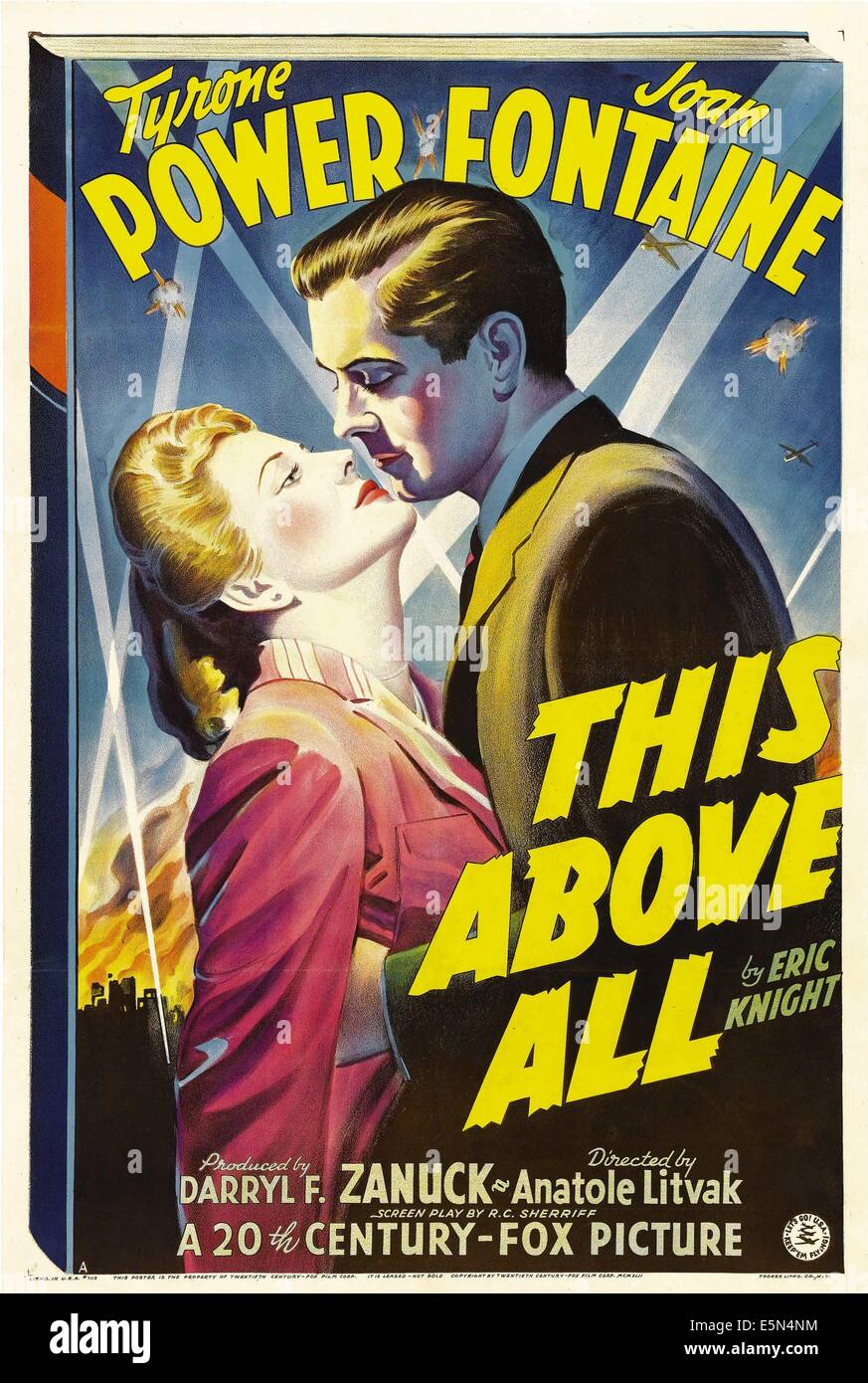 Dies vor allem, von links: Joan Fontaine, Tyrone Power, 1942, TM und Copyright © 20. Century Fox Film Corp. Alle Rechte Stockfoto