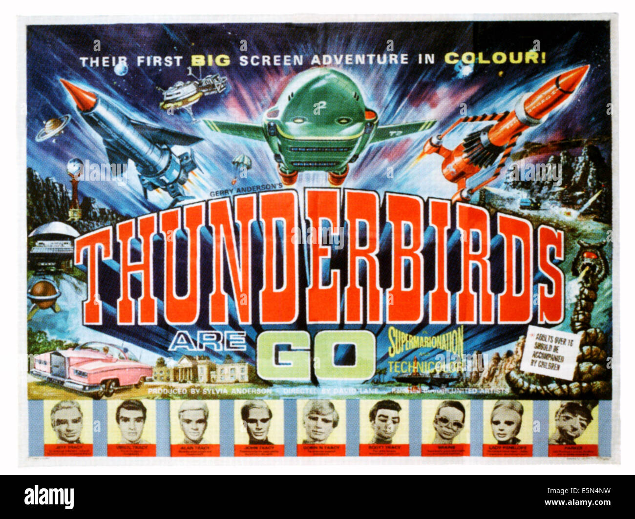 THUNDERBIRDS ARE GO!, UK-Plakatkunst, 1966. Stockfoto