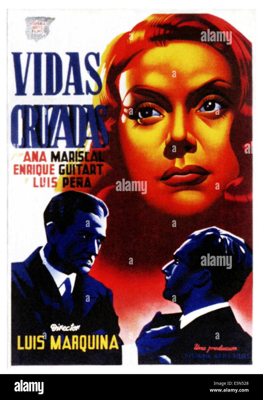 VIDAS CRUZADAS, spanische Plakatkunst, 1942. Stockfoto