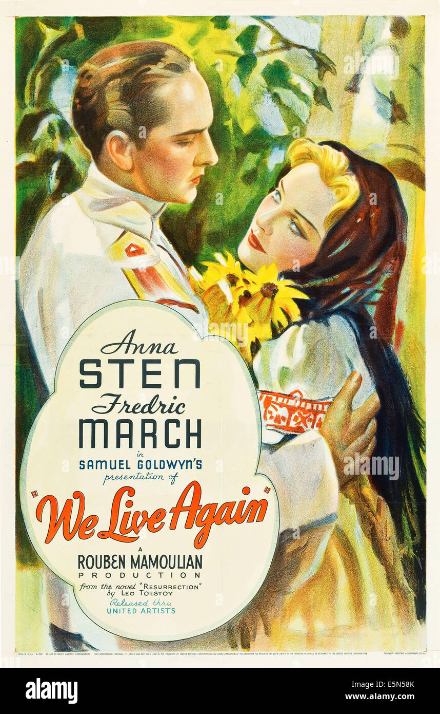Wir leben wieder, Fredric March, Anna Sten, 1934 Stockfoto