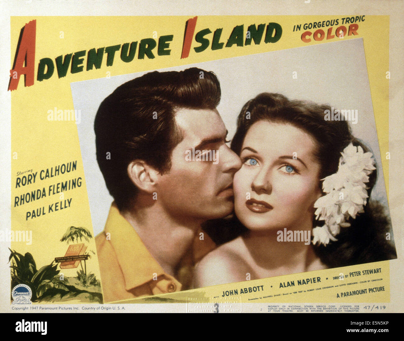 ADVENTURE ISLAND, von links: Rory Calhoun, Rhonda Fleming, 1947 Stockfoto