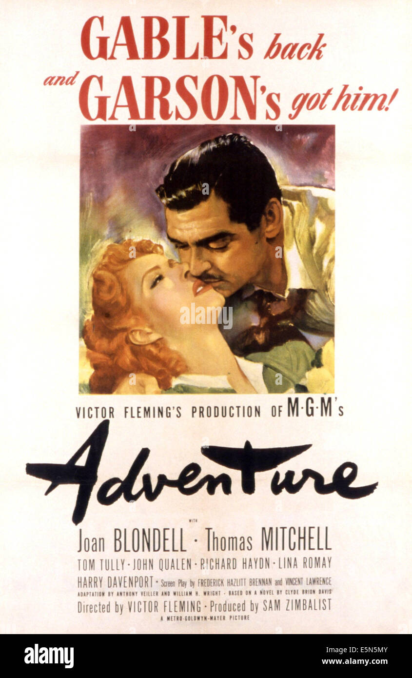 Abenteuer, Greer Garson, Clark Gable, 1945 Stockfoto