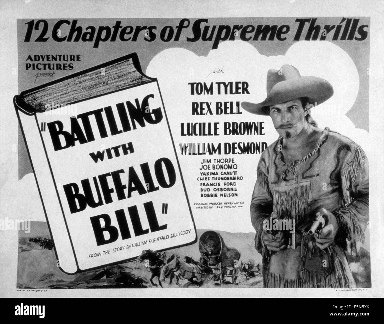 KÄMPFT mit BUFFALO BILL, Tom Tyler wie Bill Cody, 1931 Büffel Stockfoto