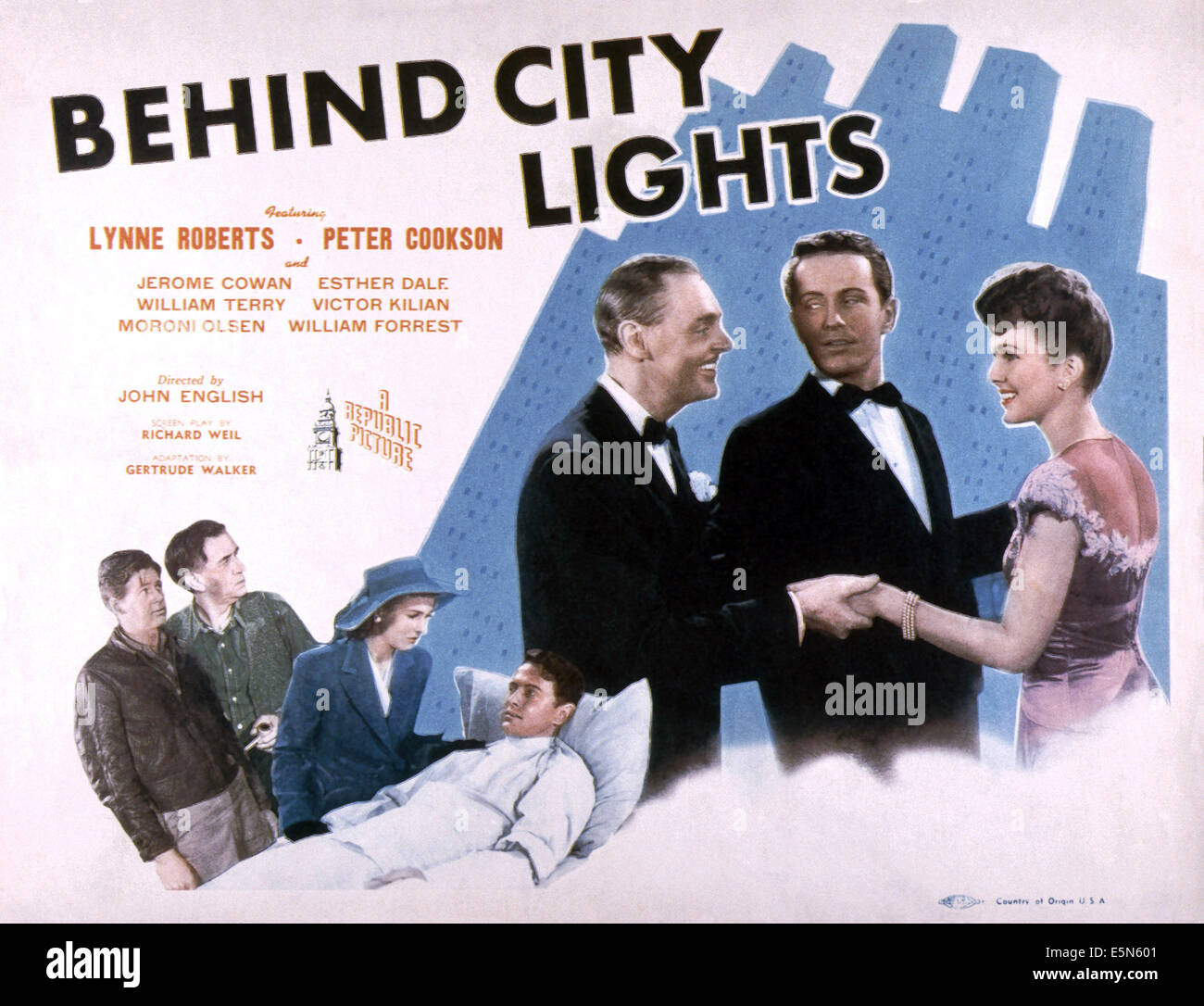 HINTER CITY LIGHTS, von links: Emmett Vogan, Victor Kilian, Lynne Roberts, Peter Cookson, Jerome Cowan, Peter Cookson, Lynne Stockfoto
