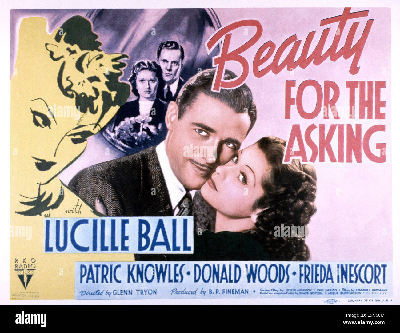Schönheit für die Fragen, hinten von links: Lucille Ball, Donald Woods, vorne v.l.: Patric Knowles, Lucille Ball, 1939 Stockfoto