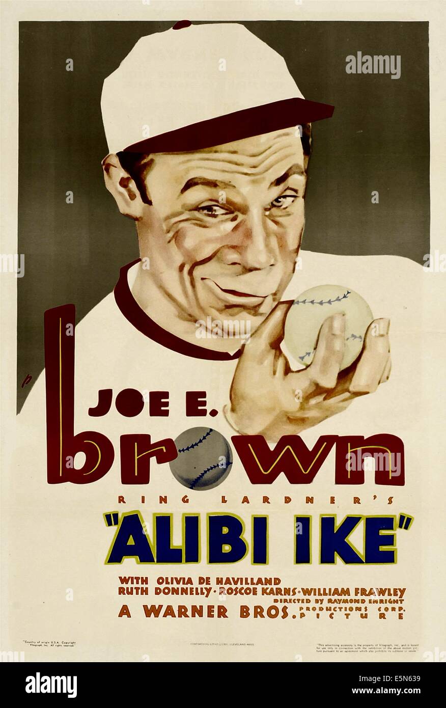 ALIBI IKE, Joe E. Brown, 1935. Stockfoto