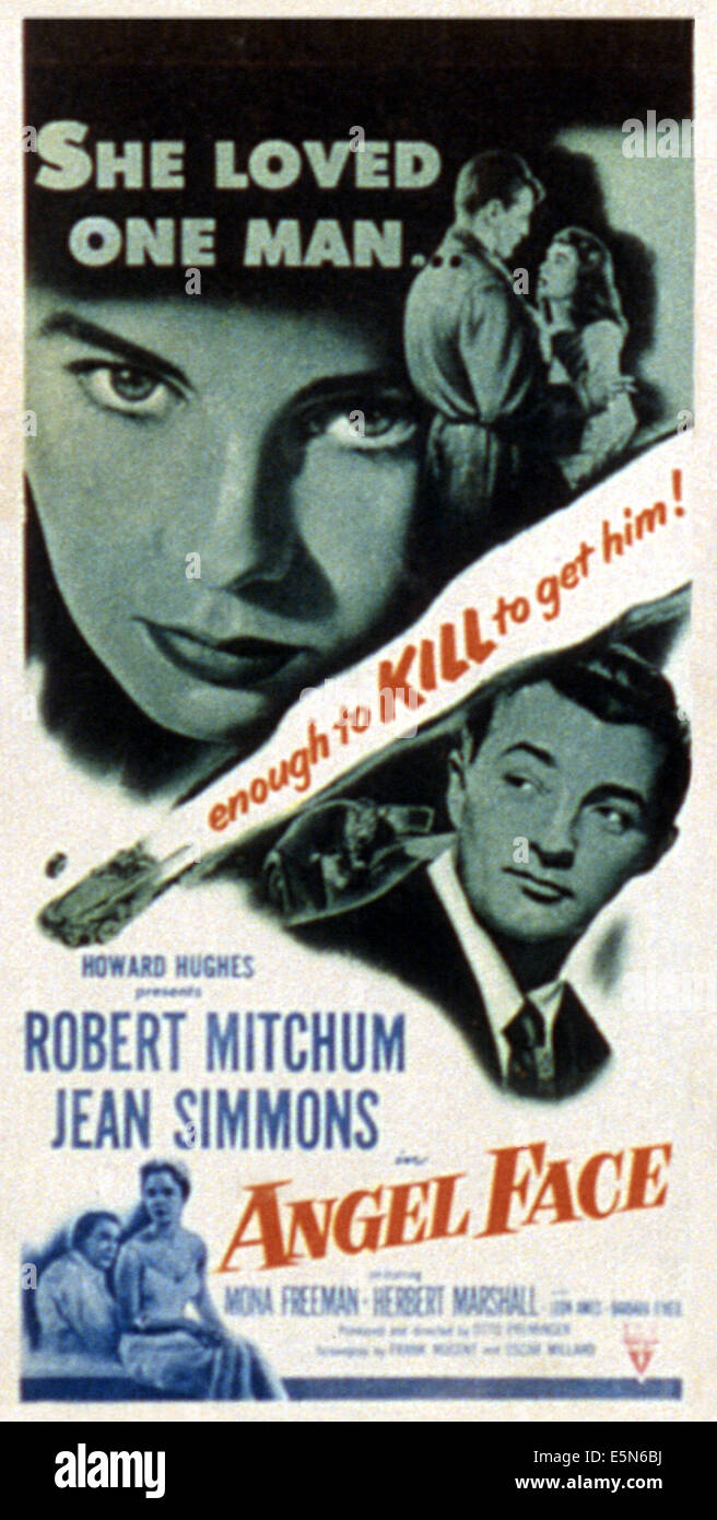 ENGELSGESICHT, Jean Simmons, Robert Mitchum, 1952 Stockfoto