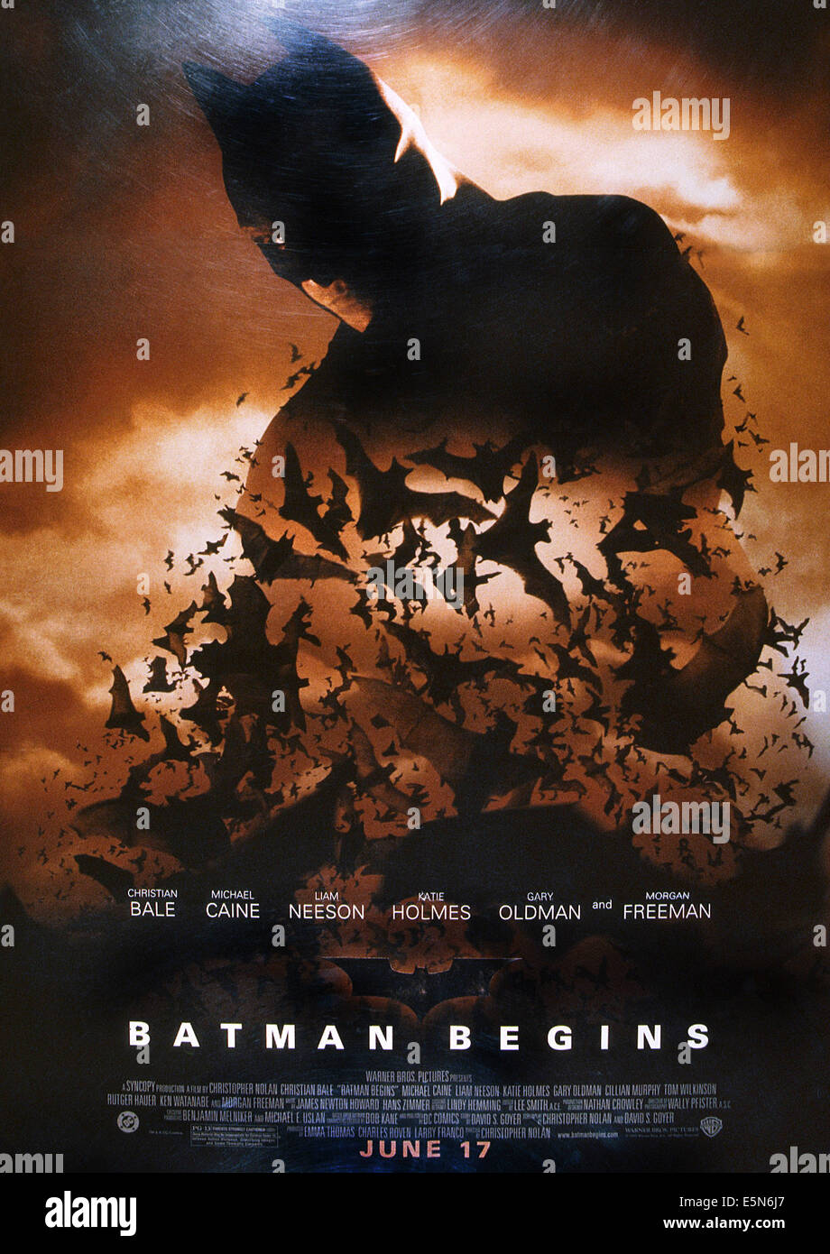 BATMAN BEGINS, Christian Bale, 2005, © Warner Brothers/Courtesy Everett Collection Stockfoto