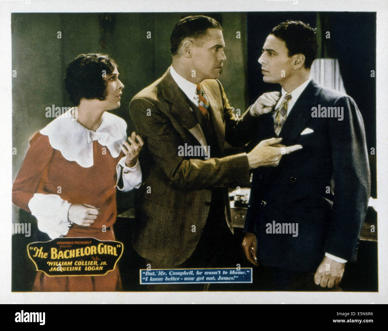 Das BACHELOR-Mädchen, von links: Jacqueline Logan, Edward Hearn, William Collier Jr., 1929 Stockfoto