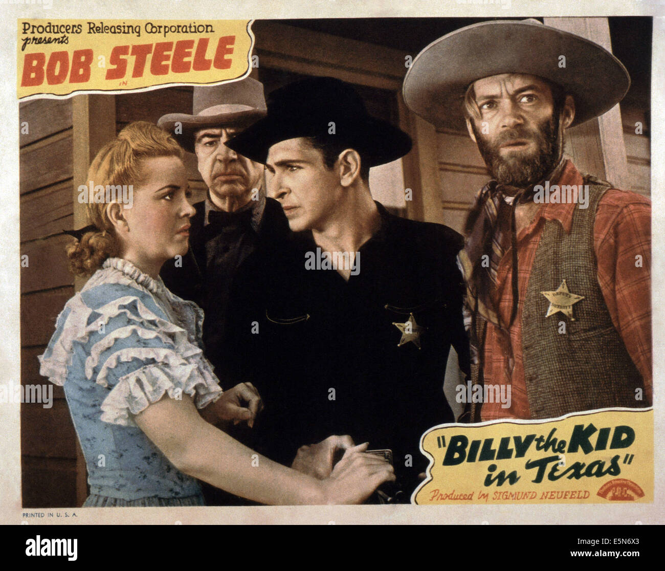 BILLY THE KID IN TEXAS, vorne von links: Terry Walker, Bob Steele, Al St. John, 1940 Stockfoto