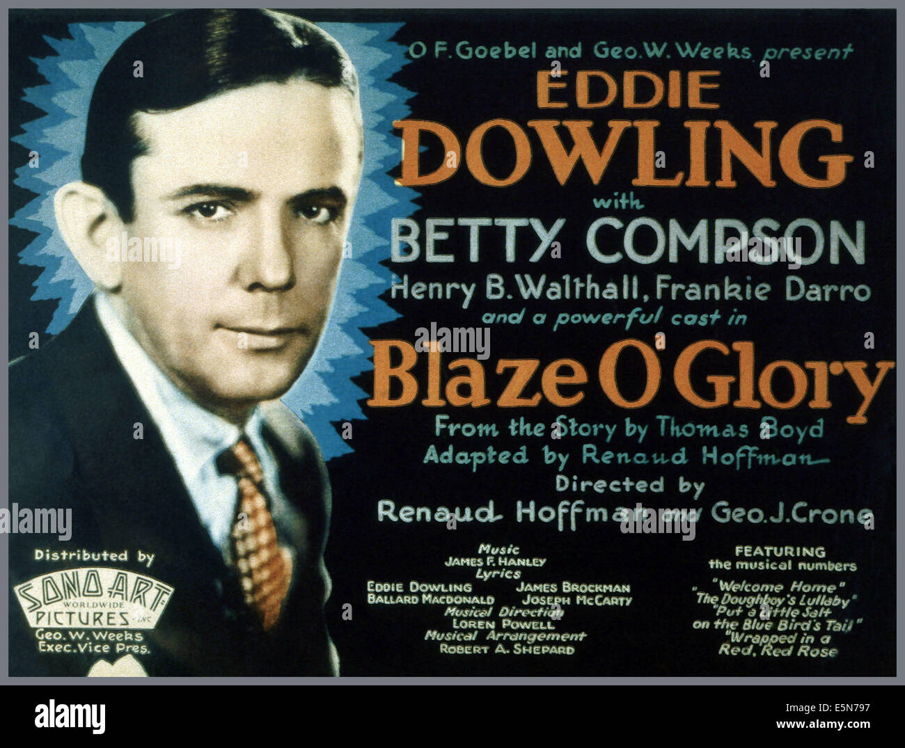 BLAZE o ' Ruhm, Eddie Dowling, 1929 Stockfoto
