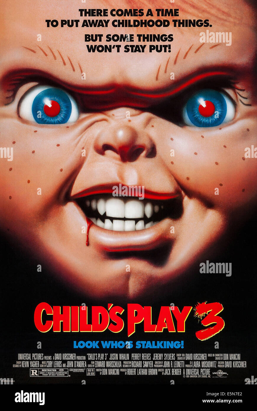 CHILD'S PLAY 3, US-Poster, Chucky, 1991. © Universal Bilder / Courtesy: Everett Collection. Stockfoto