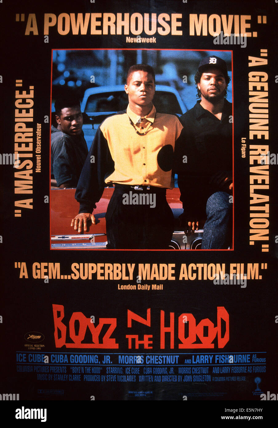 BOYZ N THE HOOD, von links: Morris Chestnut, Cuba Gooding Jr., Ice Cube