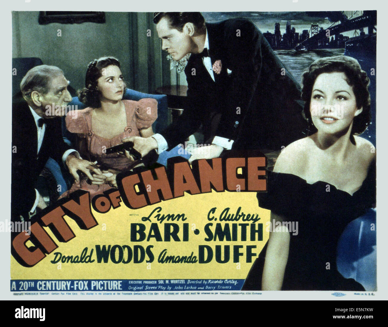 CITY OF CHANCE, von links: C. Aubrey Smith, Amanda Duff, Donald Woods, Lynn Bari, 1940, TM & Copyright © 20. Century Fox Film Stockfoto