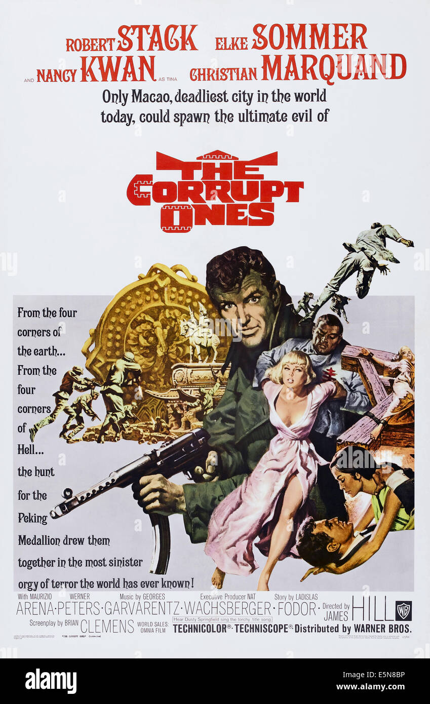 DIE korrupte, Poster, Zentrum: Robert Stack, Elke Sommer; unten rechts: Nancy Kwan, 1967 Stockfoto