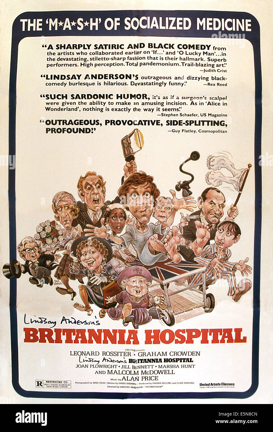 BRITANNIA HOSPITAL, 1982, © United Artists/Courtesy Everett Collection Stockfoto