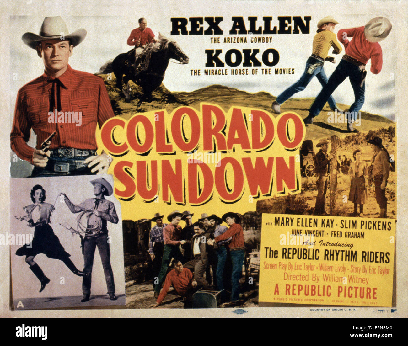 COLORADO SUNDOWN, Rex Allen (oben links), 1952 Stockfoto