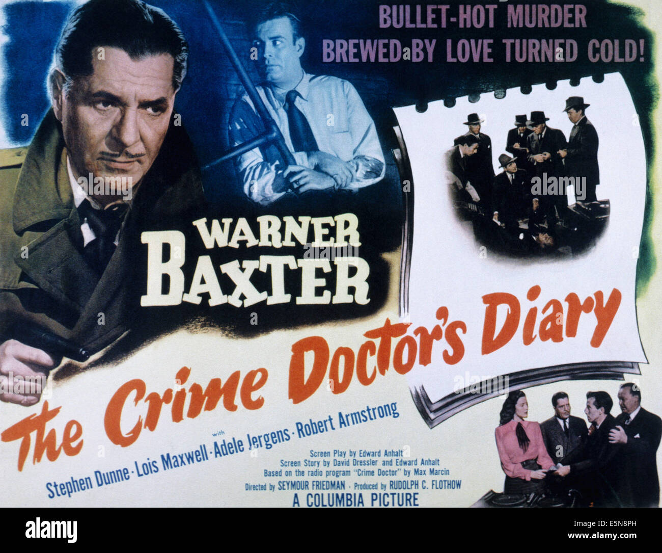 DER CRIME DOCTOR DIARY, Warner Baxter, 1949 Stockfoto