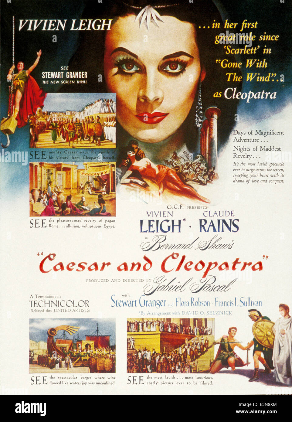 Cäsar und CLEOPATRA, Vivien Leigh, 1945. Stockfoto