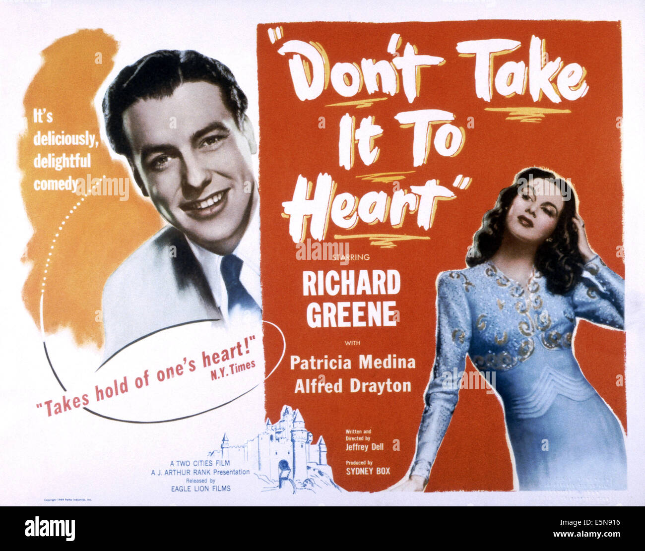 Nicht nehmen es zu Herz, von links: Richard Greene, Patricia Medina, 1944 Stockfoto