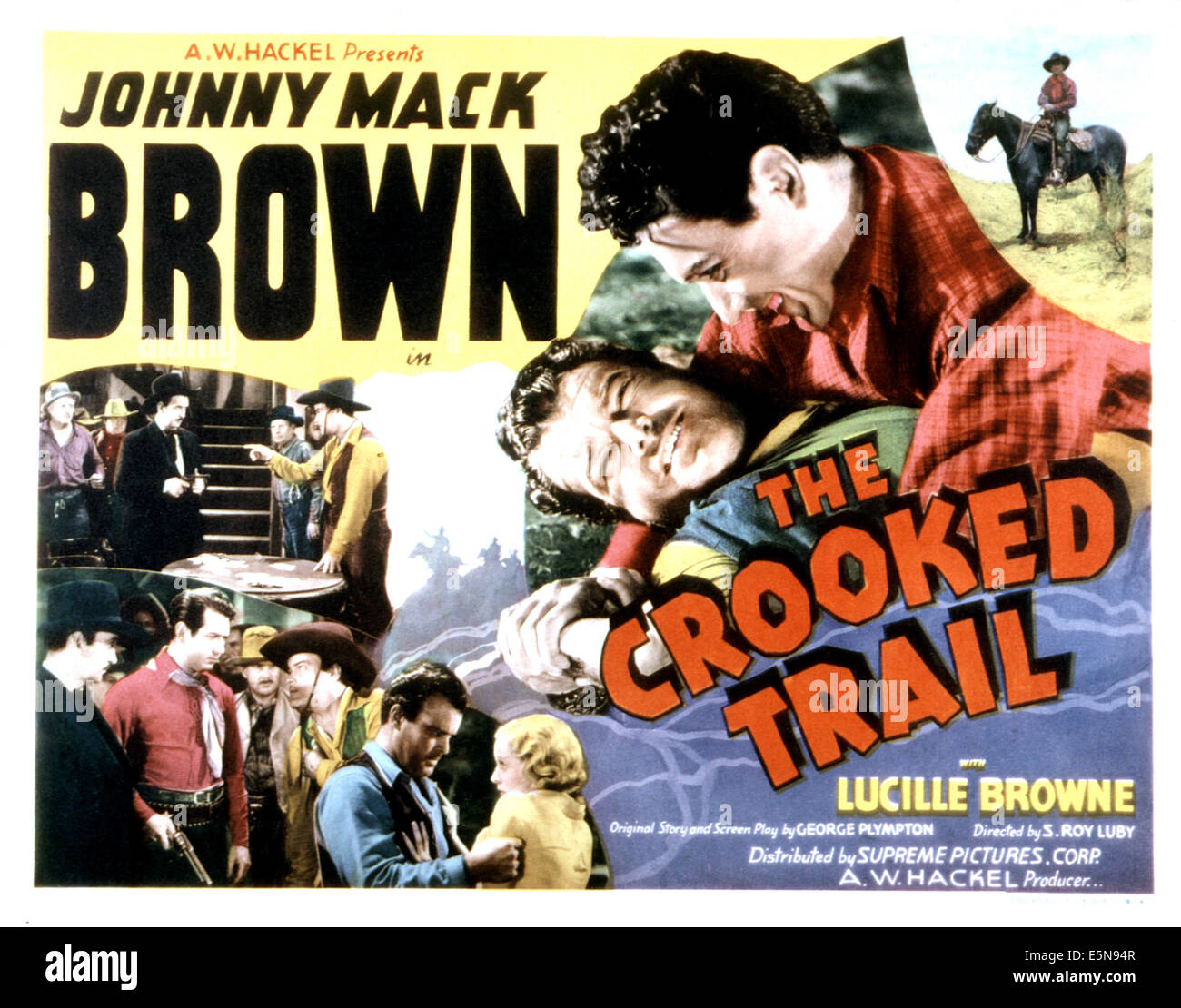 DIE CROOKED TRAIL, John Merton, Lucile Browne, Johnny Mack Brown, 1936 Stockfoto