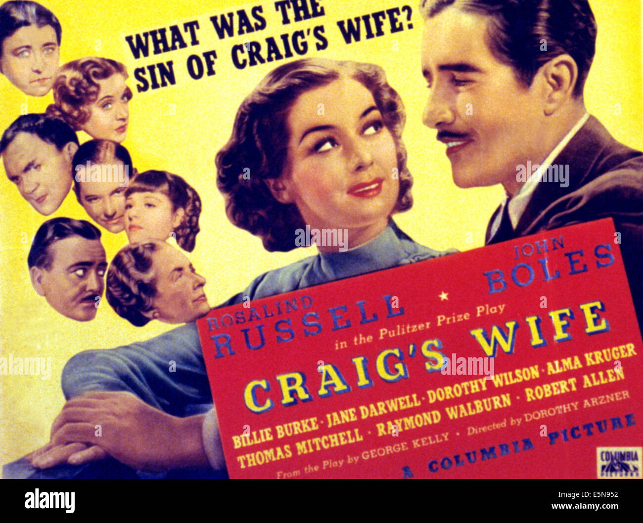 Craigs Frau Jane Darwell, Billie Burke, Thomas Mitchell, Robert Allen, Dorothy Wilson, Raymond Walburn, Alma Kruger, Rosalind Stockfoto