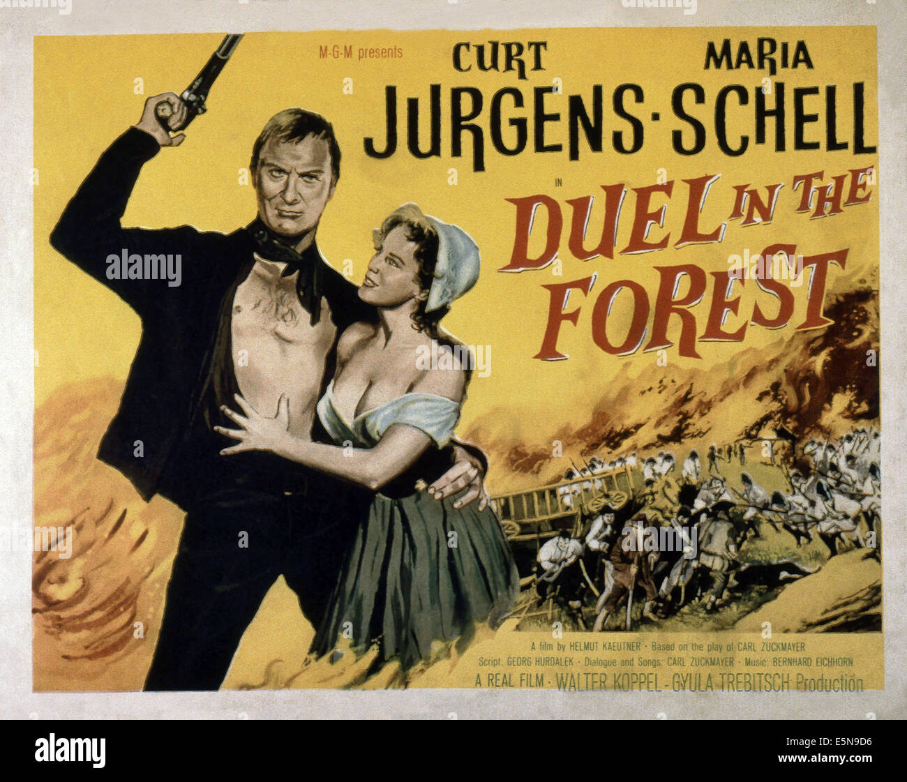 DUEL IN THE FOREST (aka DER SCHINDERHANNES), von links: Curd Jürgens, Maria Schell, 1958 Stockfoto