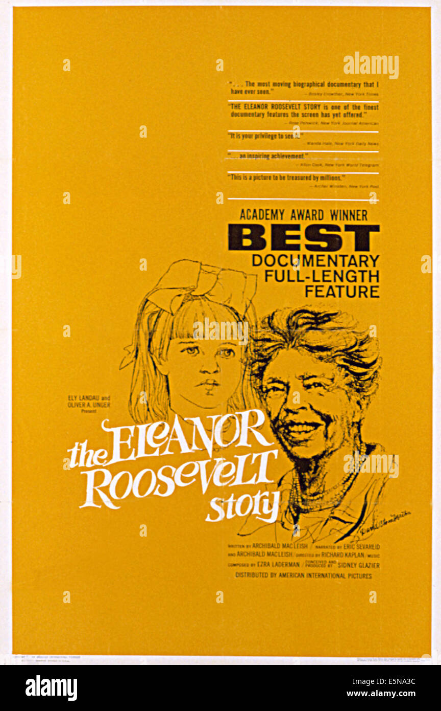 ELEANOR ROOSEVELT STORY, Dokumentarfilm, 1965 Stockfoto