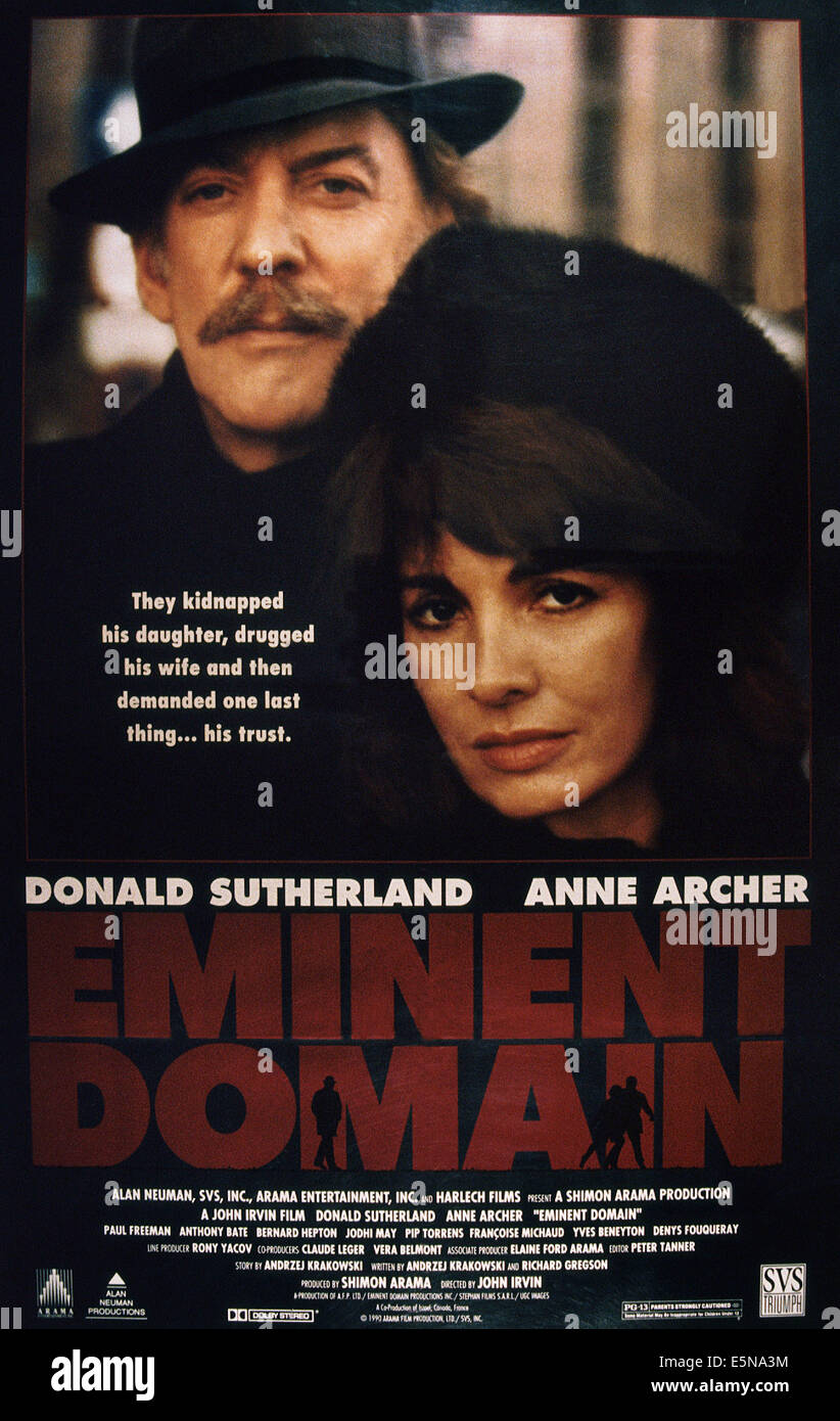 Enteignung von links: Donald Sutherland, Anne Archer, 1990, © Triumph Releasing/Courtesy Everett Collection Stockfoto