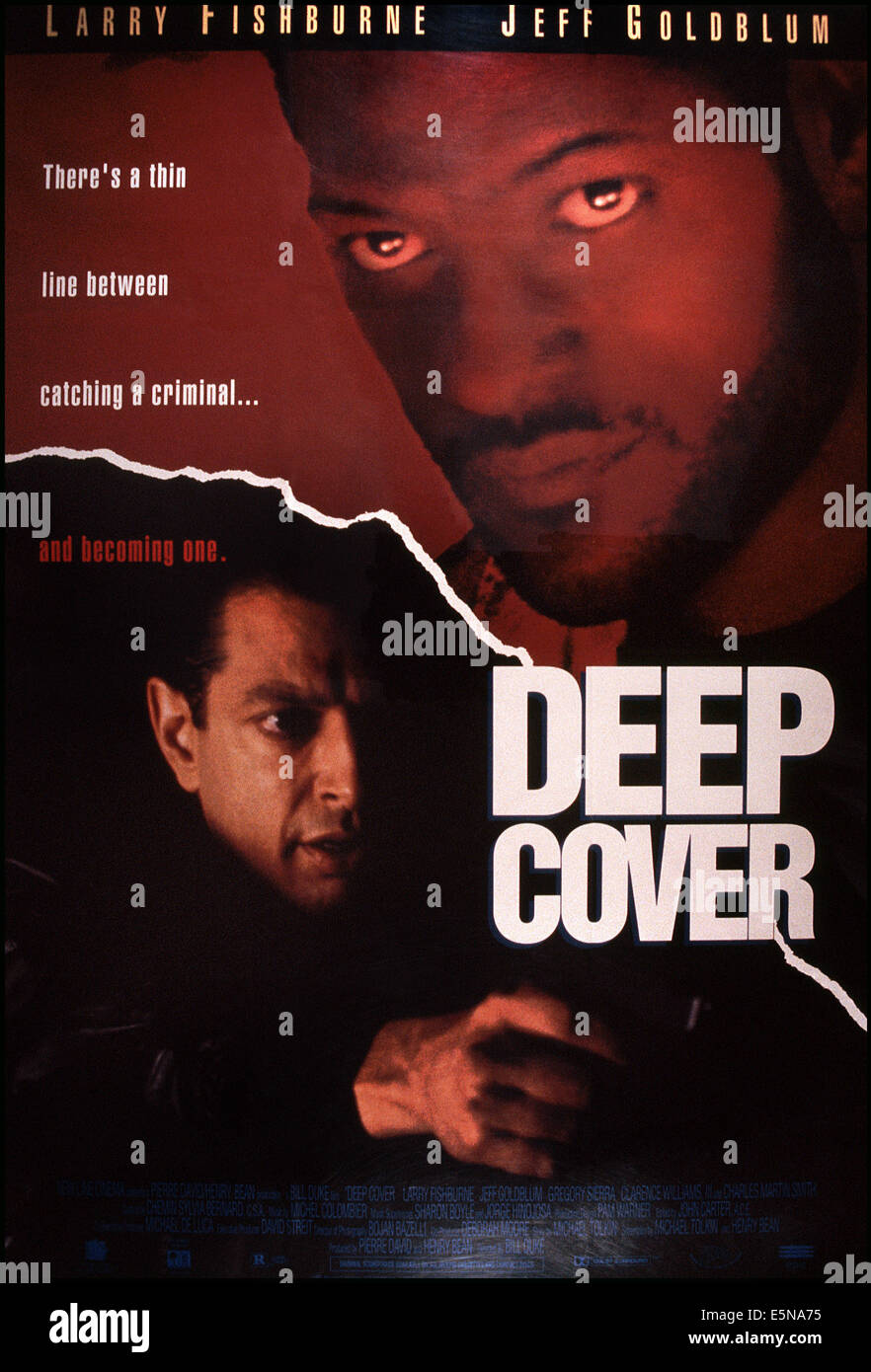DEEP COVER, von links: Jeff Goldblum, Laurence Fishburne, 1992, © New Line/Courtesy Everett Collection Stockfoto