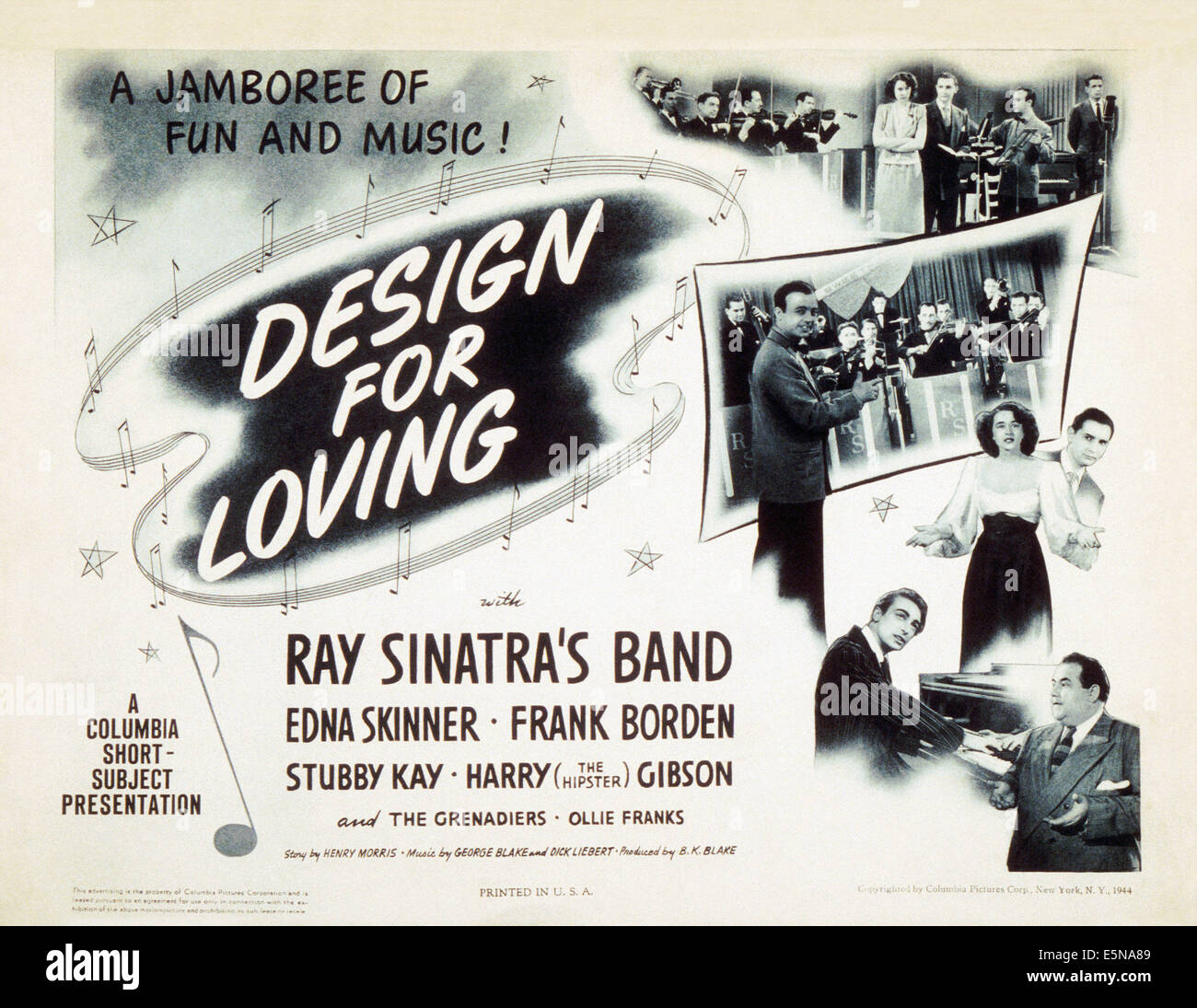 DESIGN für liebevolle, Ray Sinatras Band, 1944 Stockfoto