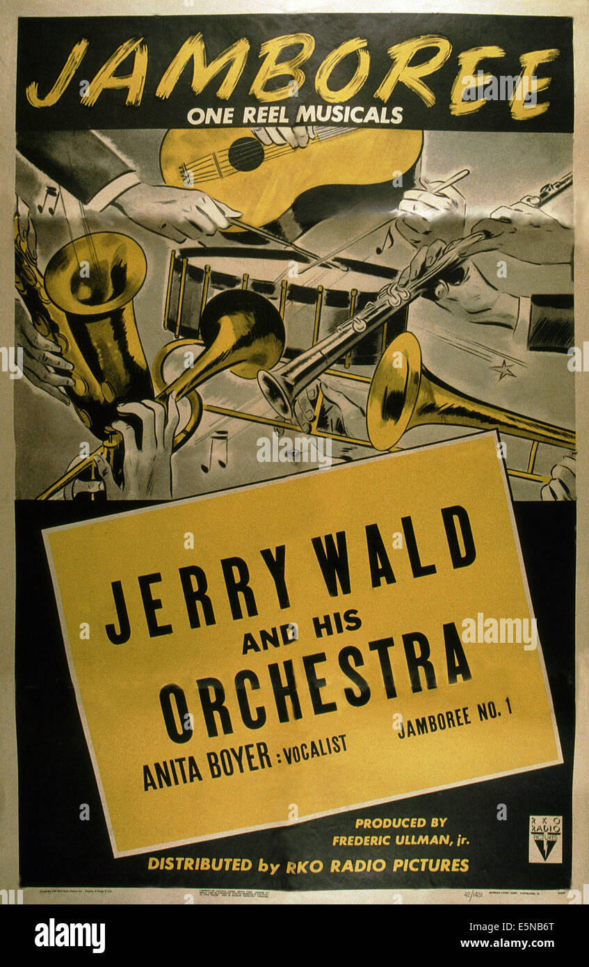 JAMBOREE: JERRY WALD AND HIS ORCHESTRA, Plakat, Jamboree Nr. 1, 1942 Stockfoto