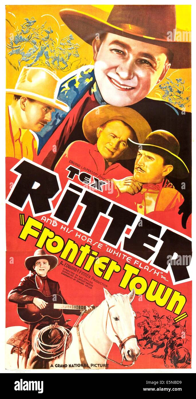 GRENZSTADT, Tex Ritter, Ed Cassidy, Charles King, 1938 Stockfoto