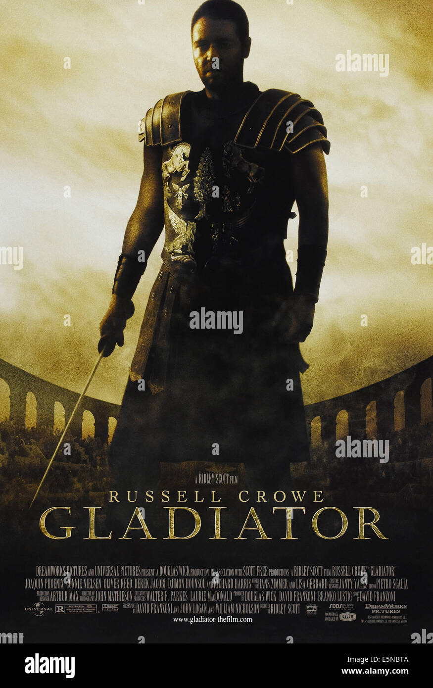 GLADIATOR, US Plakatkunst, Russell Crowe, 2000. © DreamWorks/Courtesy Everett Collection Stockfoto