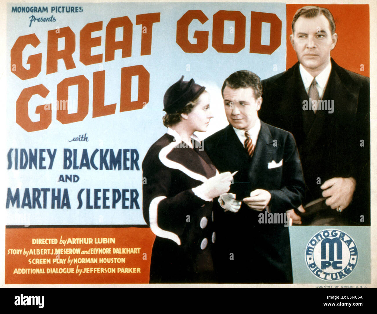 GROßER Gott GOLD, Martha Sleeper, Regis Toomey, Sidney Blackmer, 1935 Stockfoto