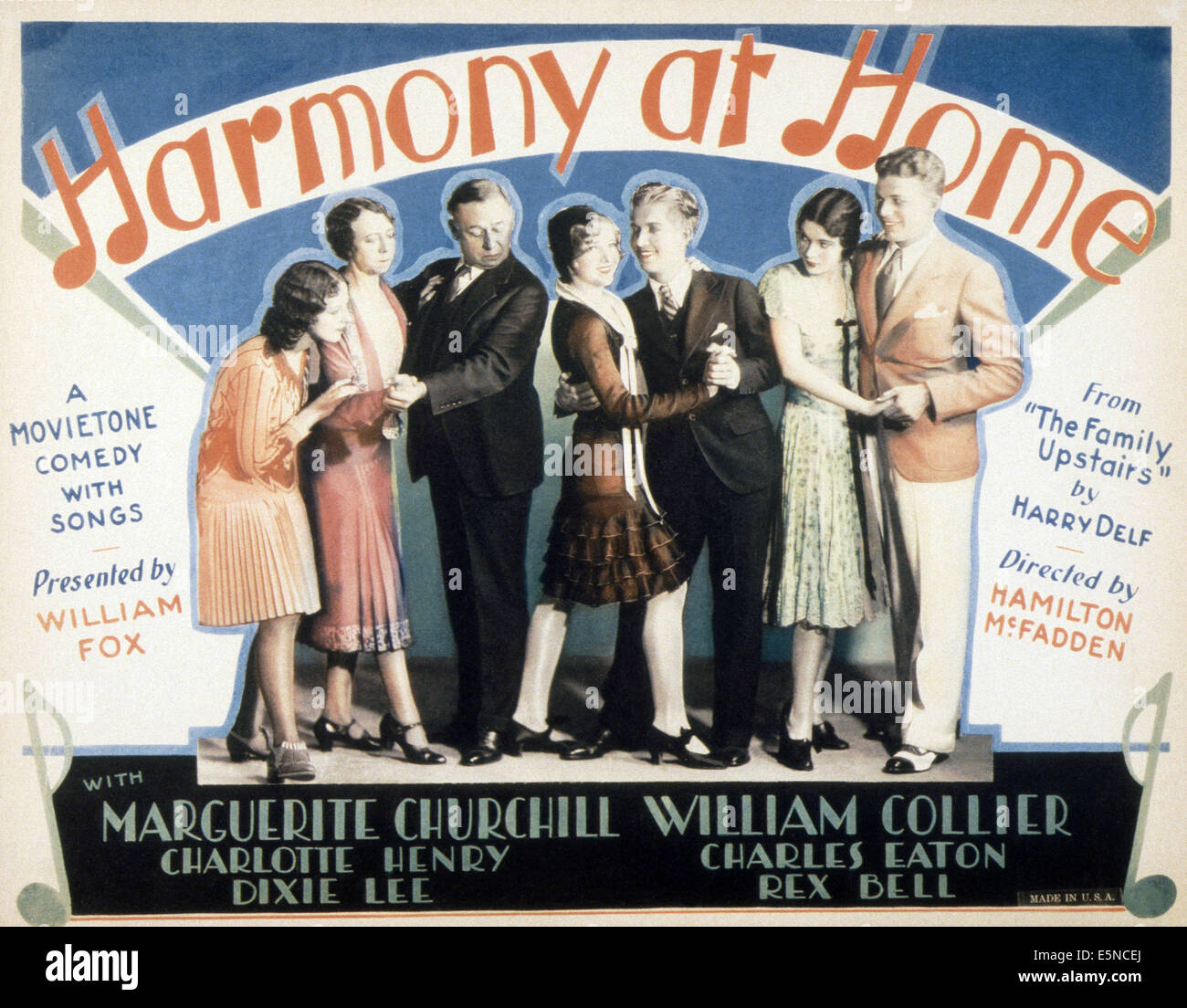 Harmonie zu Hause, von links: Charlotte Henry, Elizabeth Patterson, William Collier Sr., Dixie Lee, Charles Eaton, Marguerite Stockfoto