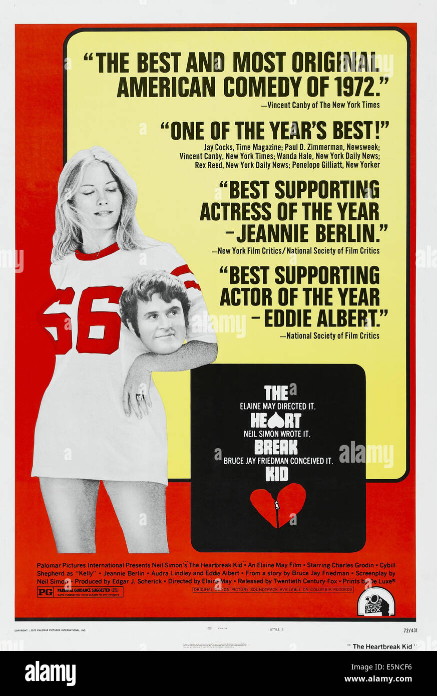 Das HEARTBREAK KID, US-Plakat, von links: Cybill Shepherd, Charles Grodin, 1972, TM & Copyright © 20. Century Fox Film Stockfoto