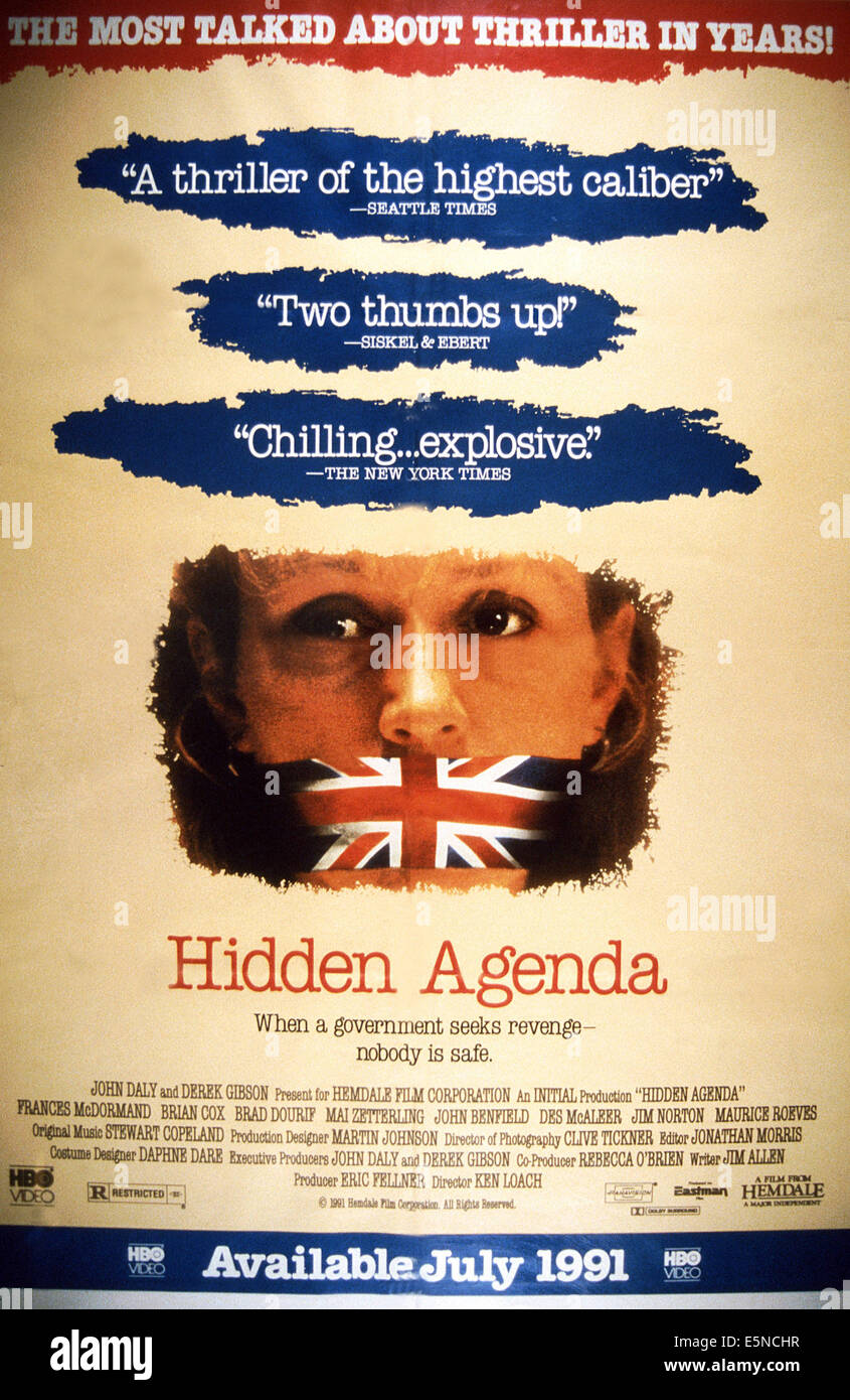 HIDDEN AGENDA, Frances McDormand, 1990, © Hendale/Courtesy Everett Collection Stockfoto