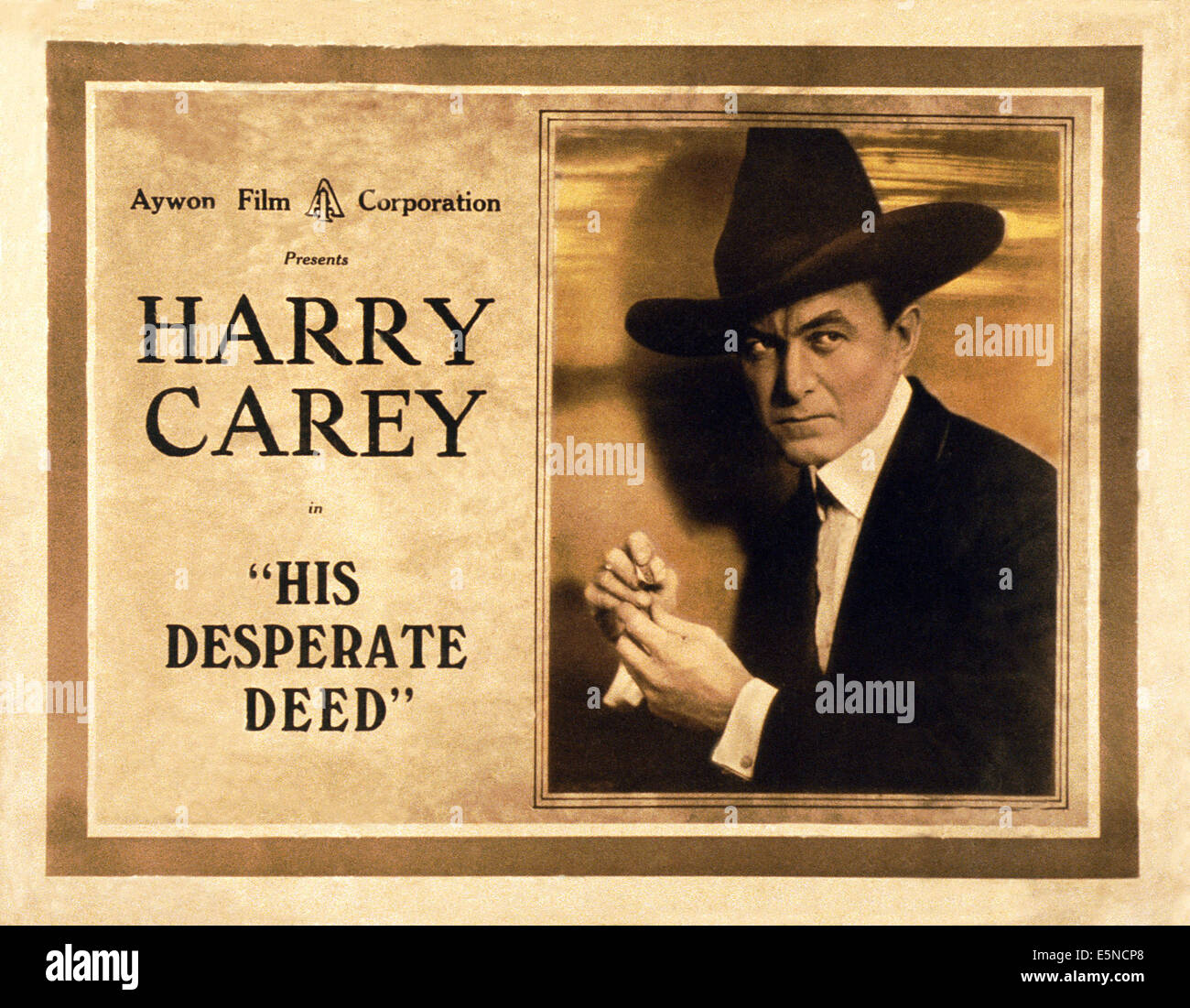 Seine verzweifelte Tat, Harry Carey, 1915 Stockfoto