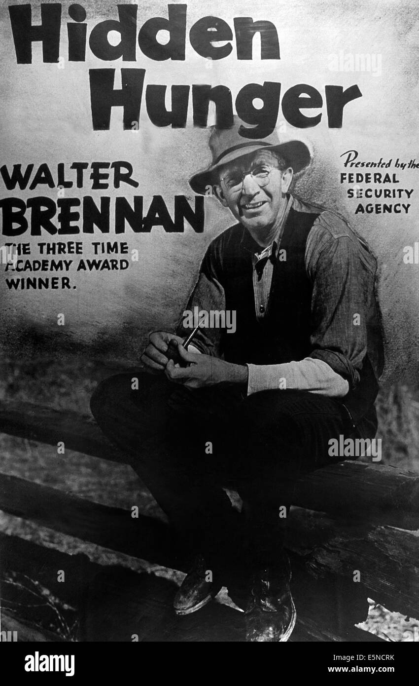 VERSTECKTEN HUNGER, Walter Brennan, 1940er Jahre Stockfoto