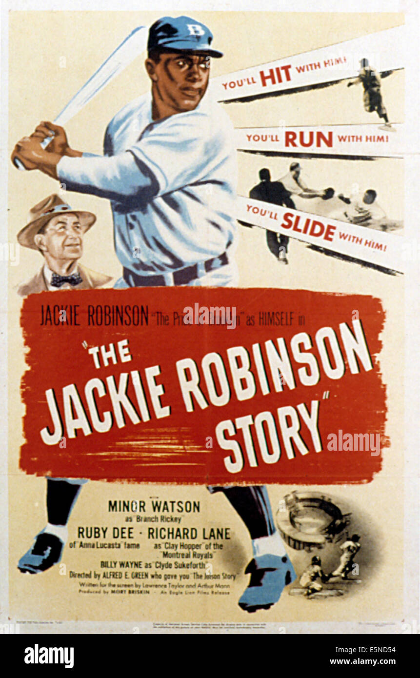 DIE JACKIE ROBINSON STORY, Jackie Robinson, Filmposter, 1950. Stockfoto