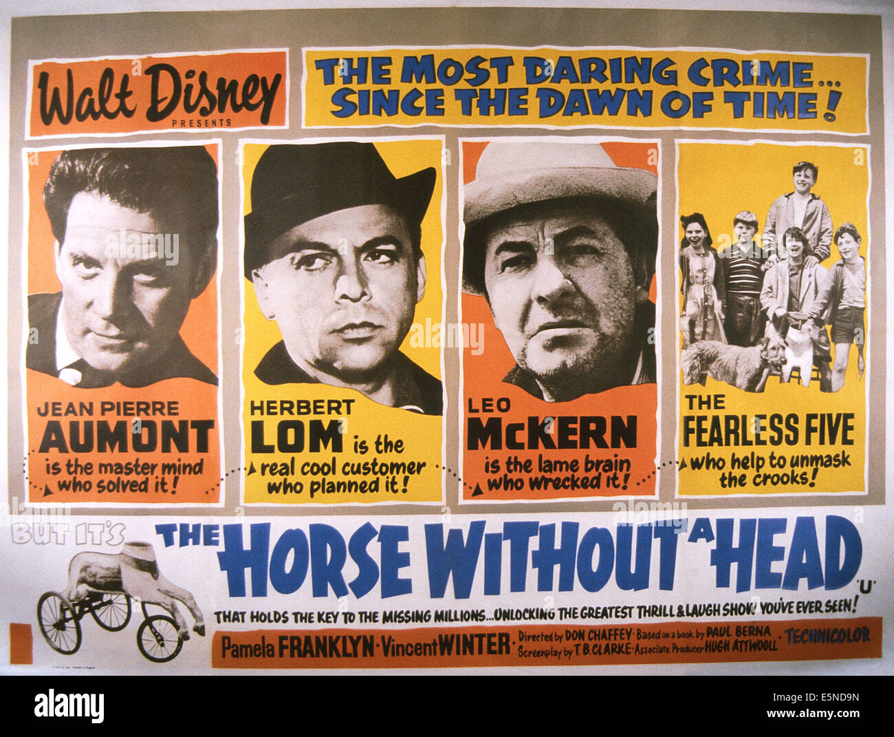 DAS Pferd ohne A HEAD, von links: Jean-Pierre Aumont, Herbert Lom, Leo McKern, 1963 Stockfoto