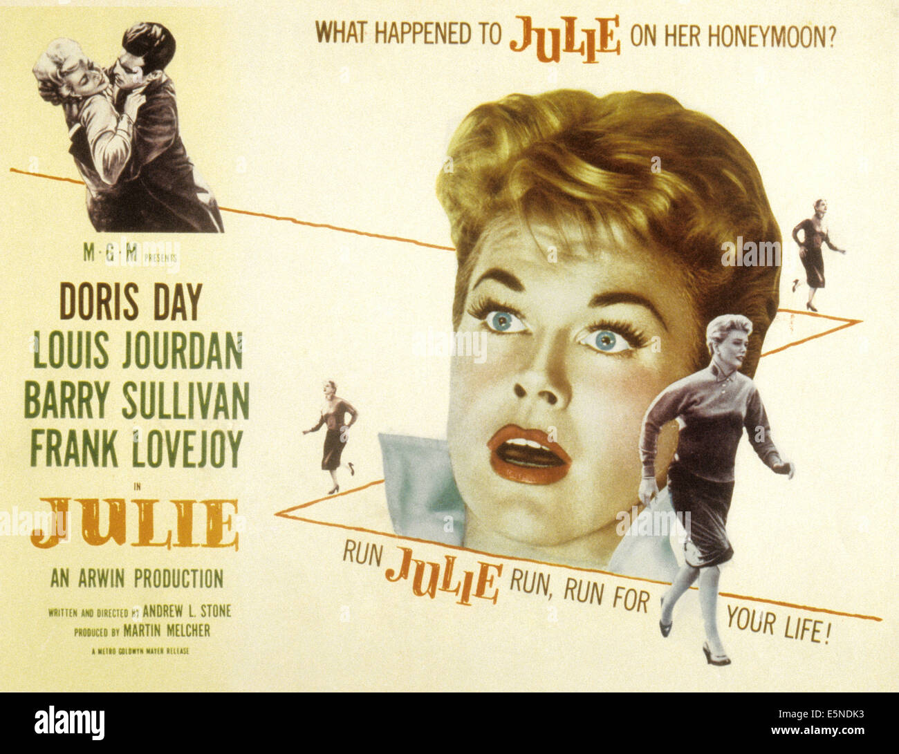 JULIE, Louis Jourdan, Doris Day, 1956 Stockfoto
