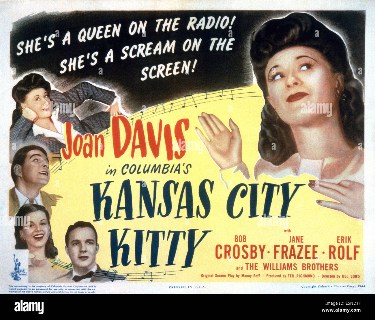 KANSAS CITY KITTY, von oben links: Joan Davis, Erik Rolf, Jane Frazee, Bob Crosby, 1944 Stockfoto