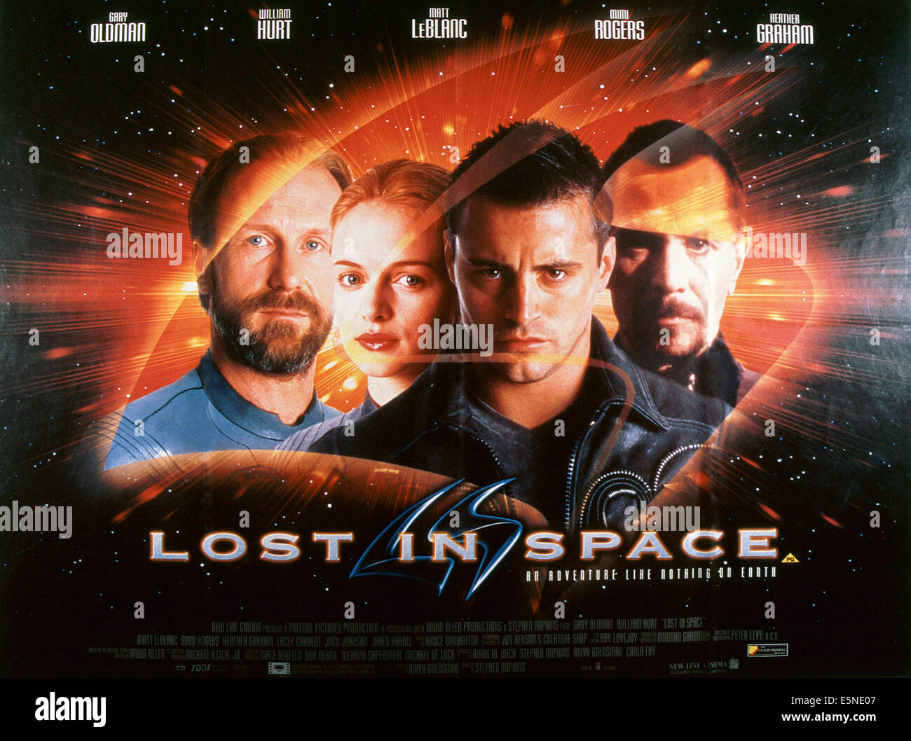 LOST IN SPACE, von links: William Hurt, Heather Graham, Matt LeBlanc, Gary Oldman, 1998, © New Line/Courtesy Everett Collection Stockfoto