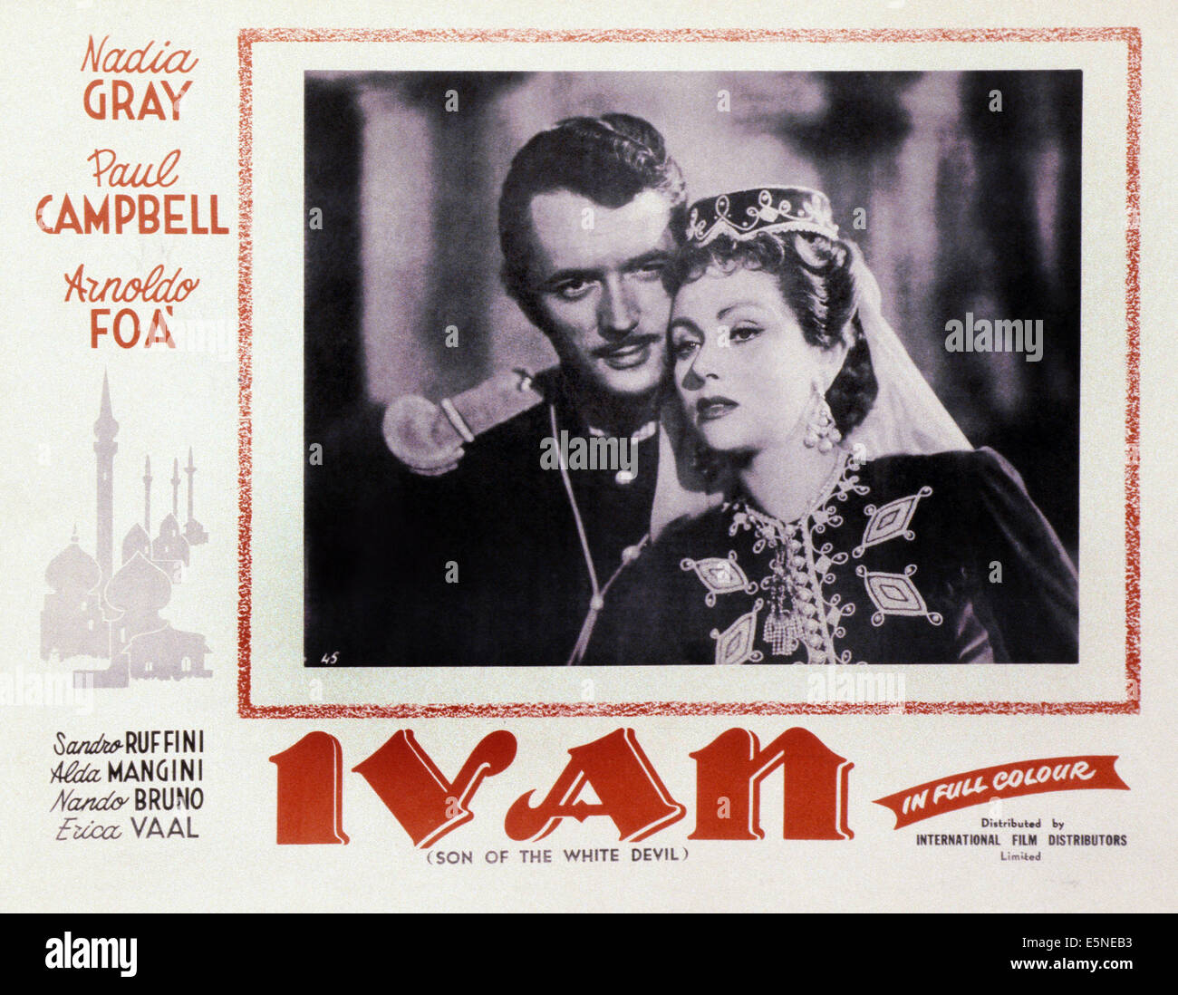 IVAN, (aka IVAN (IL FIGLIO DEL DIAVOLO BLANCO)), von links: Paul Campbell, Nadia Gray, 1953 Stockfoto