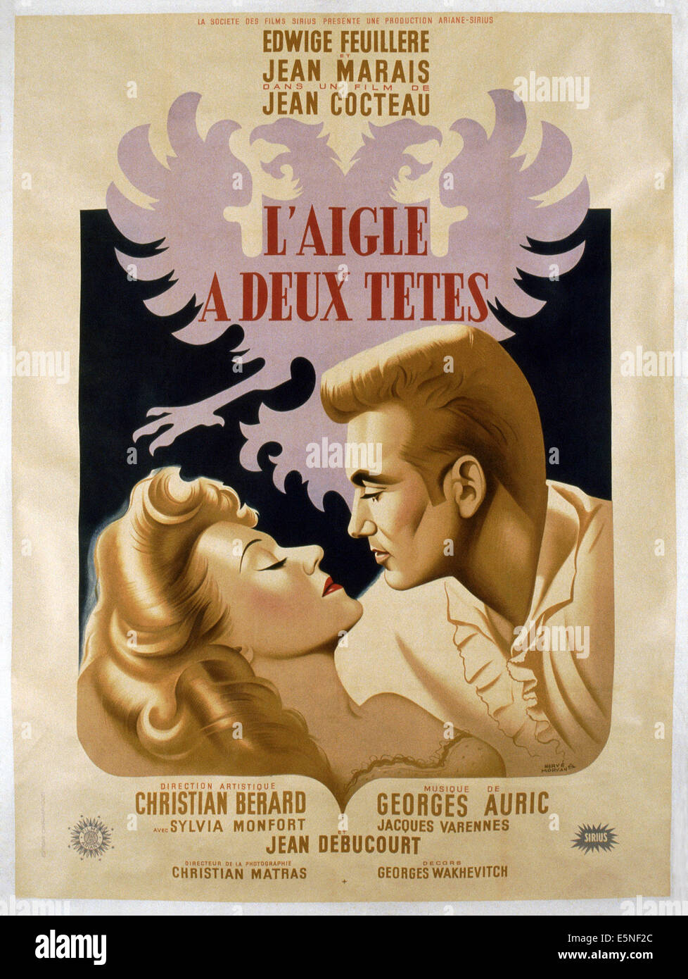 L'AIGLE A DEUX TETES, (aka THE Adler hat zwei Köpfe), Plakat, von links: Edwige Feuillere, Jean Marais, 1948 Stockfoto