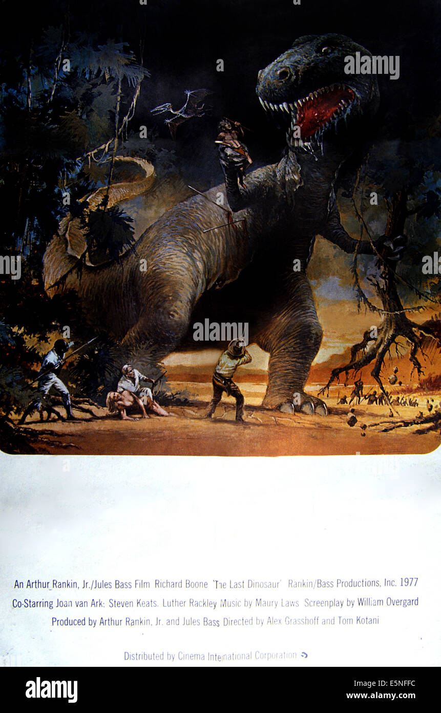 DER letzte Dinosaurier, Plakatkunst, 1977. Stockfoto