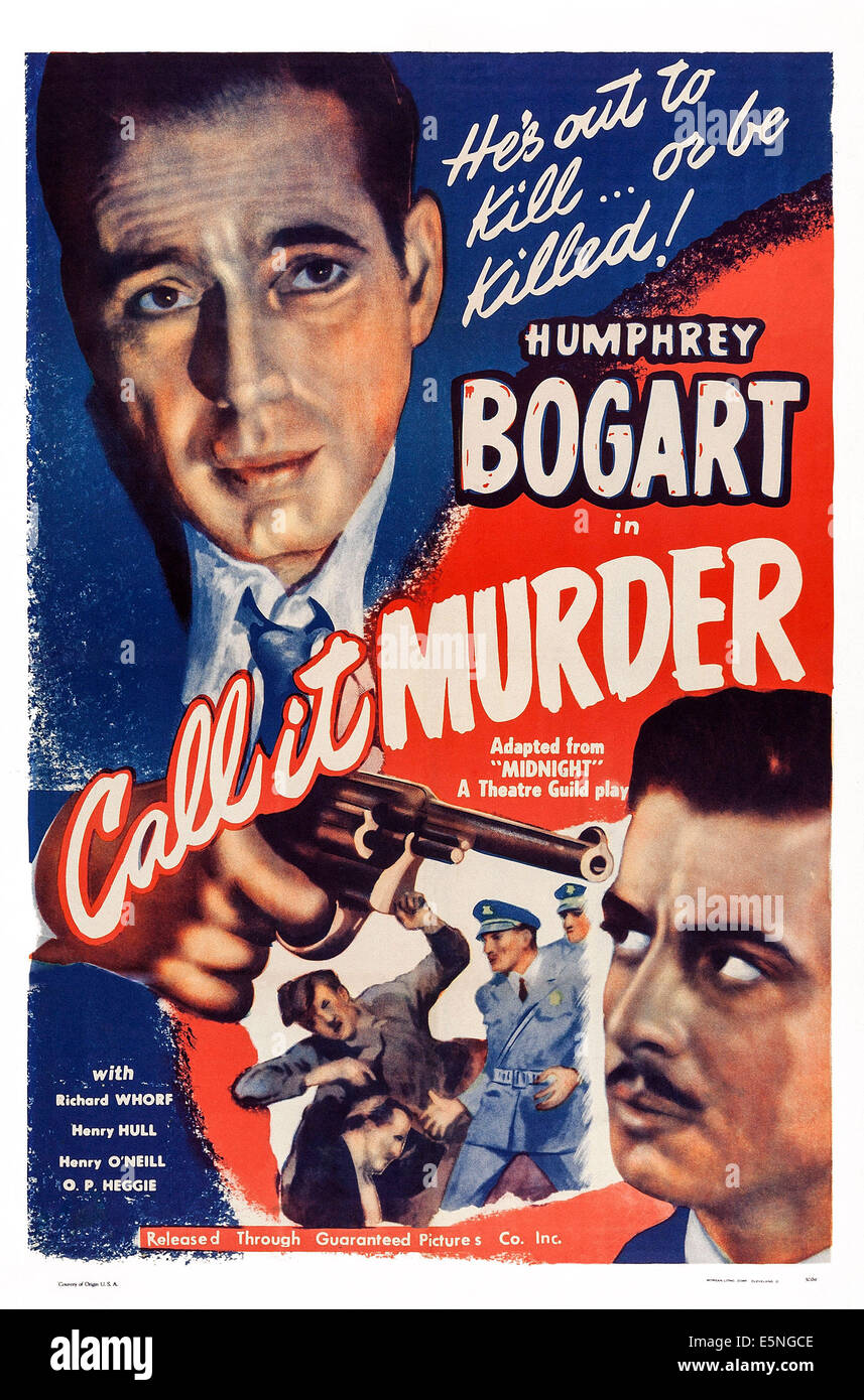 NENNEN Sie es Mord, (aka Mitternacht), Humphrey Bogart (oben links), Richard Whorf (unten rechts), 1934 Stockfoto