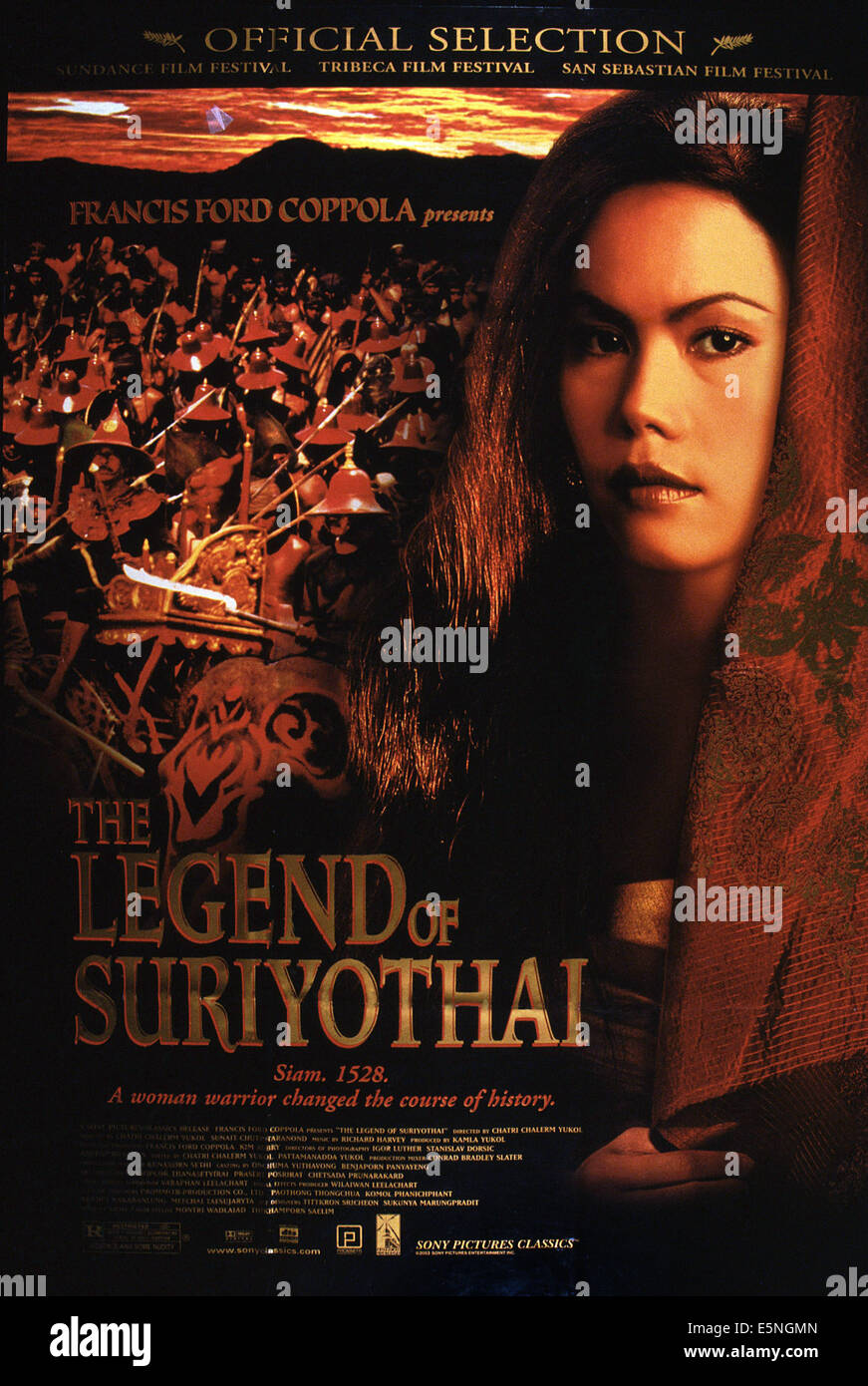 DIE Legende SURIYOTHAI, Plakat, m.l. Piyapas Bhirombhakdi, 2001. © Sony Classics/Courtesy Everett Bildersammlung Stockfoto